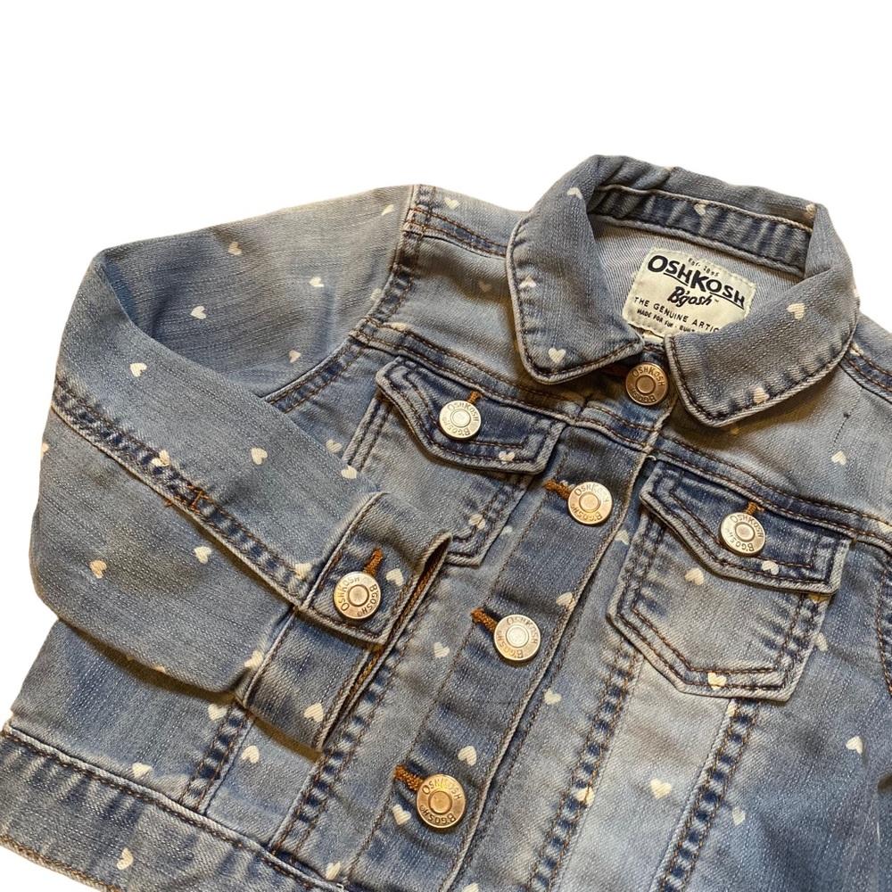 Oshkosh - White Heart Jean Jacket